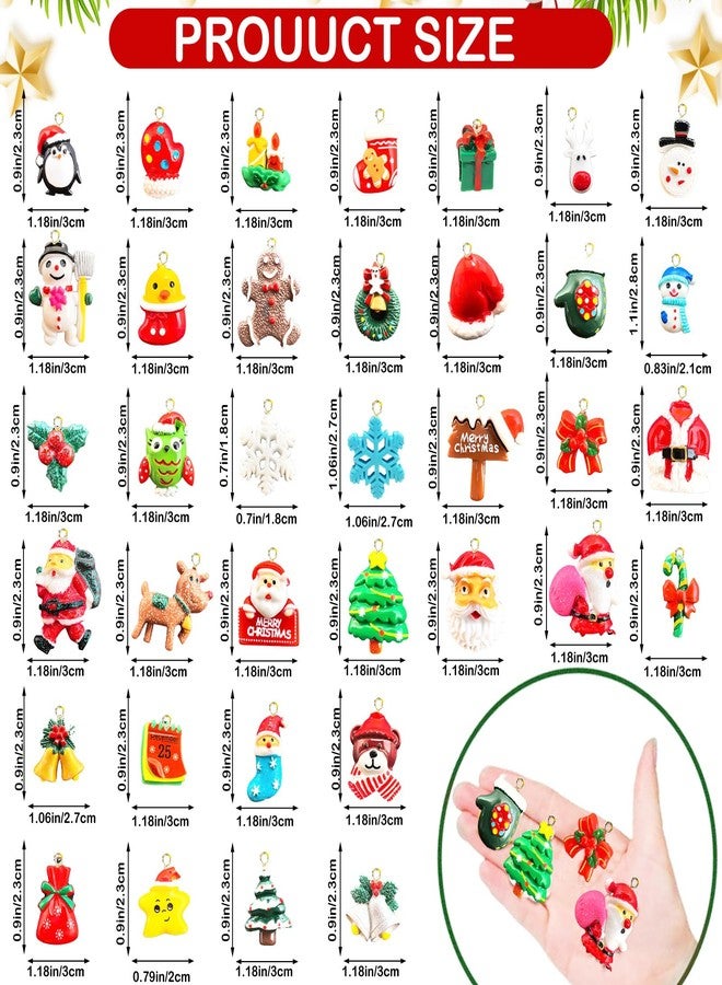 IAIHBBLY 42 Pcs Mini Christmas Ornaments Miniature Small Resin Christmas Tree Ornaments for Mini Tree Hanging Decorations Tiny Christmas Figurines Bulk for Craft Holiday Christmas Decor Gift - Image 3